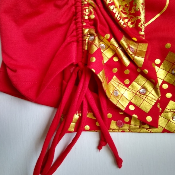 Y2K Vintage Baby Phat Red and Gold Debut KLS Designer Tee NWOT - Picture 10 of 16